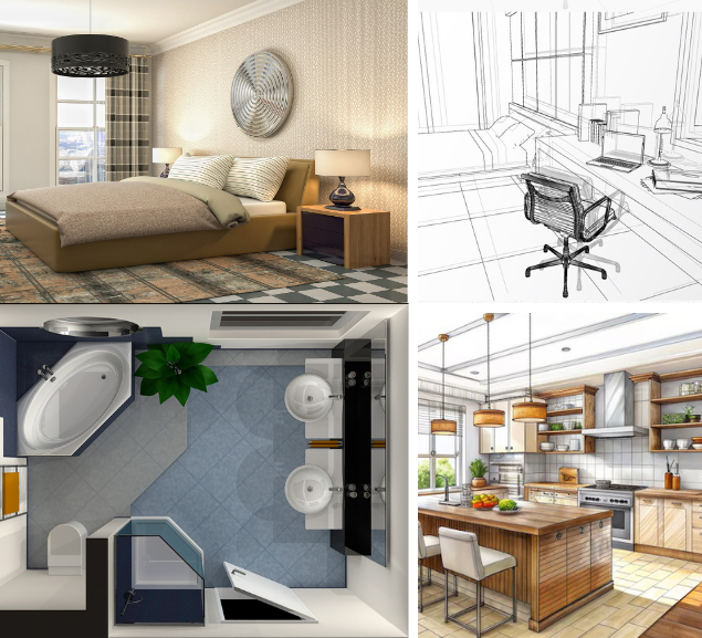 Vues 3D aménagement intérieur